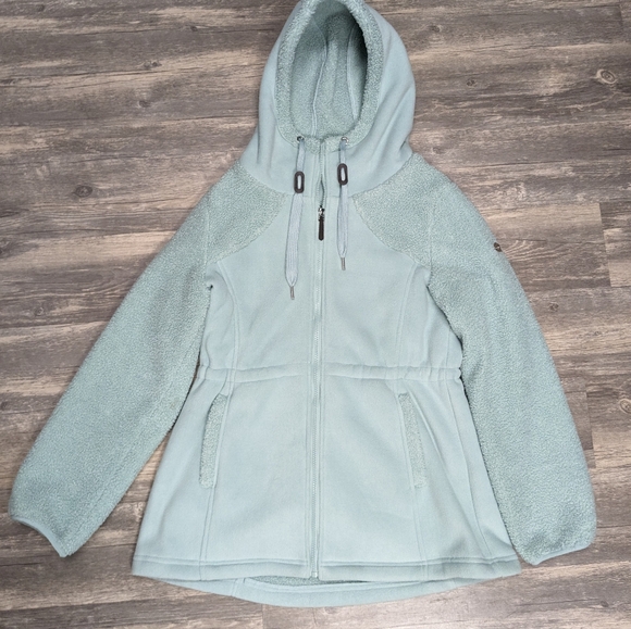 Koolaburra by UGG Bonded Fleece Jacket with Cinch Waist Silver Green - Picture 10 of 11